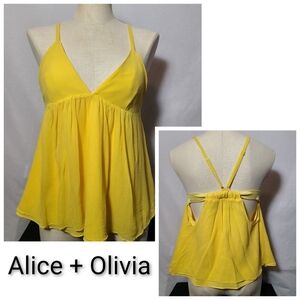 Alice + Olivia Silk baby doll top- Size Medium